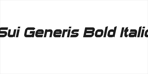 Sui Generis Bold Italic Logo