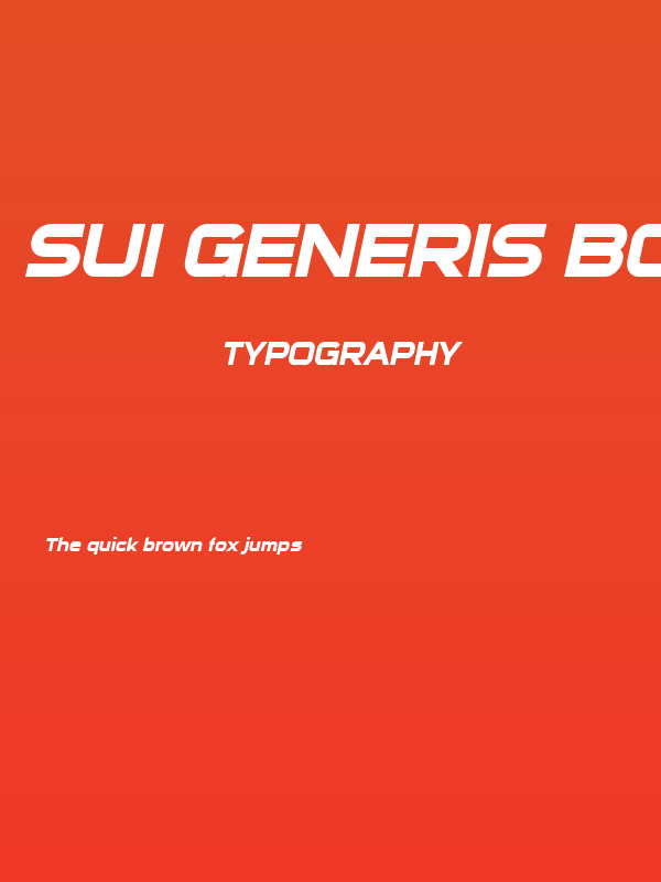 Sui Generis Bold Italic Poster