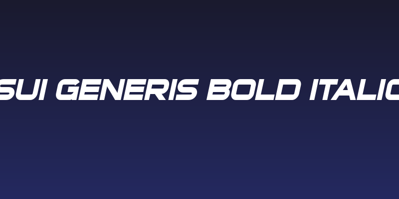 Sui Generis Bold Italic Social Header
