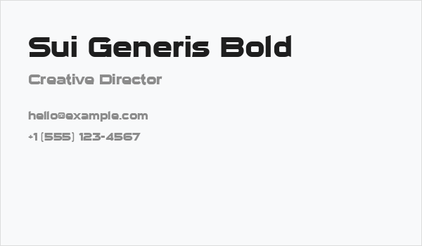 Sui Generis Bold Business Card