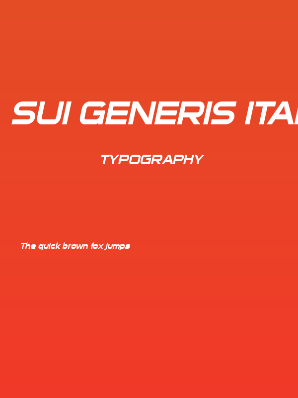 Sui Generis Italic Poster