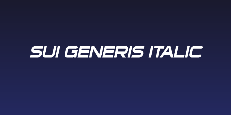 Sui Generis Italic Social Header