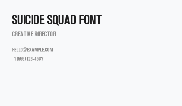 Suicide Squad Font Business Card