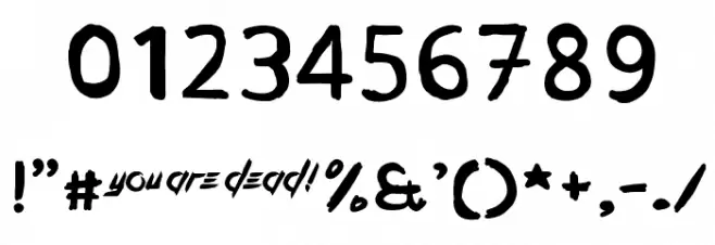 Suicide Squadron Font OTHER CHARS