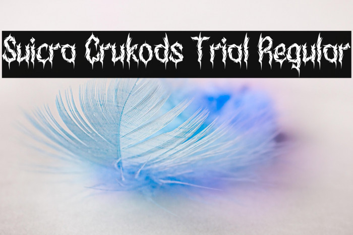 Suicra Crukods Trial Regular Caratteri examples