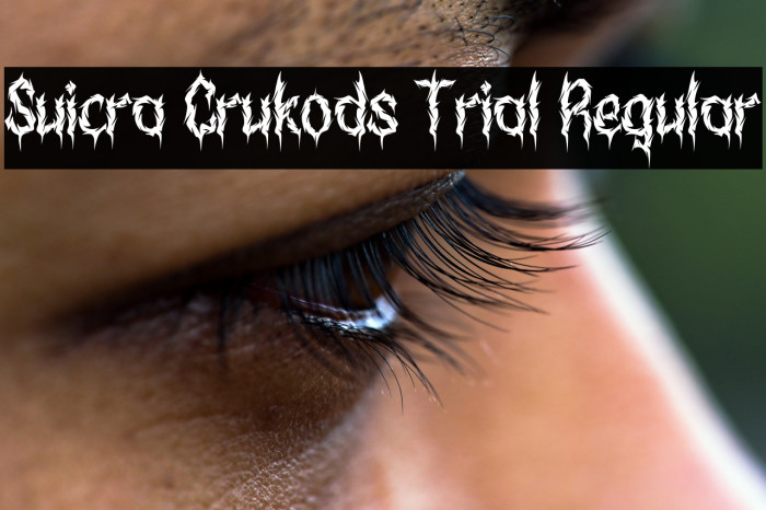 Suicra Crukods Trial Regular Caratteri examples