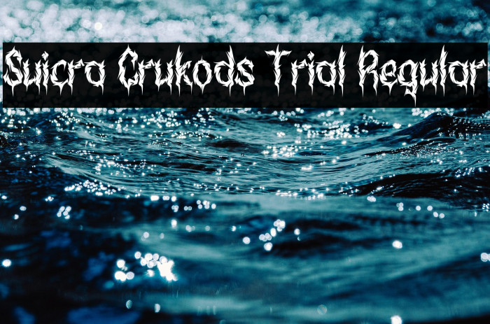 Suicra Crukods Trial Regular Caratteri examples