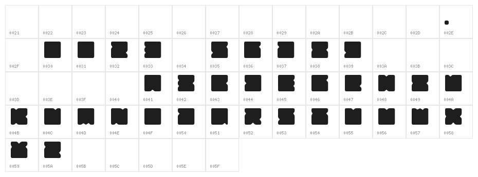 Suihou Character Map