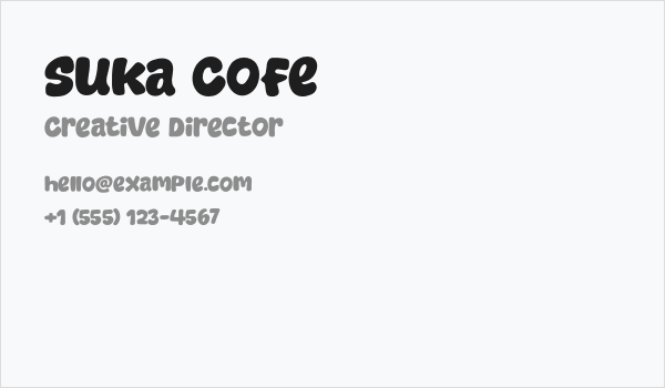 Suka Cofe Business Card