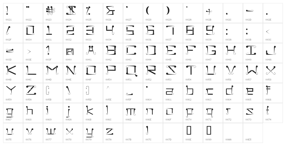 Sukolilo Typeface Regular Character Map