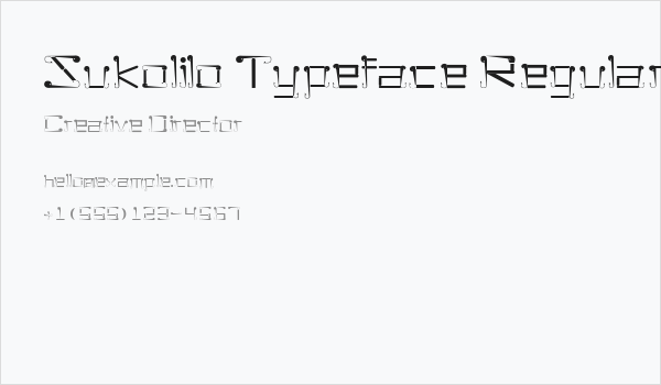 Sukolilo Typeface Regular Business Card