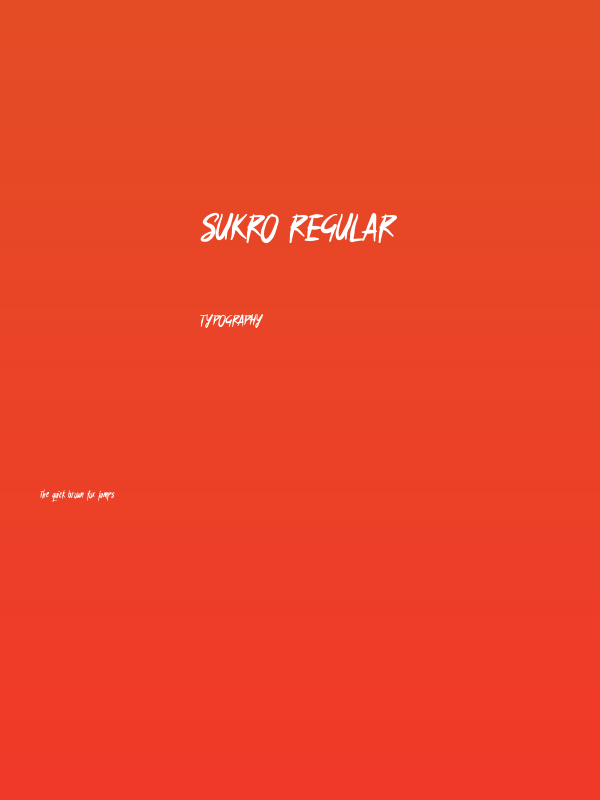 Sukro Regular Poster