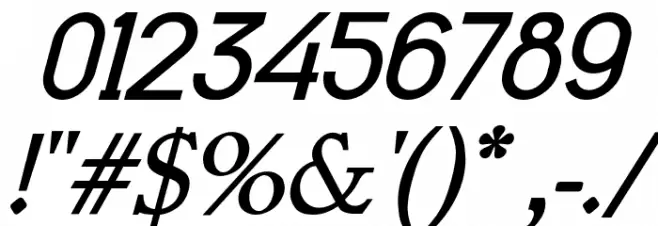 Sulcant-Italic Font OTHER CHARS