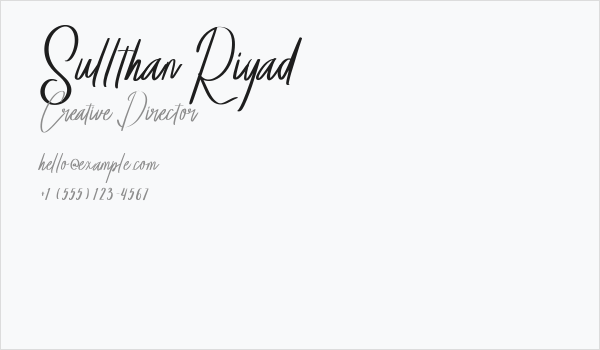 Sullthan Riyad Business Card