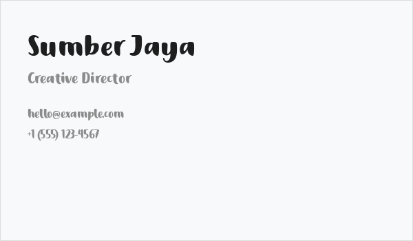 Sumber Jaya Business Card