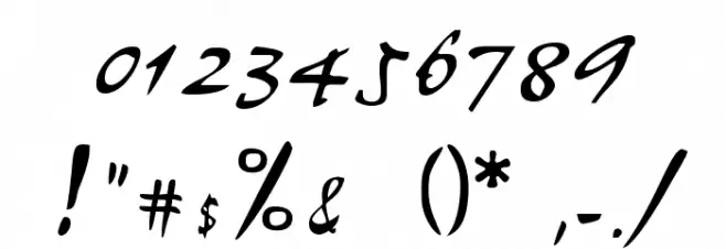 Sumibrush Font OTHER CHARS