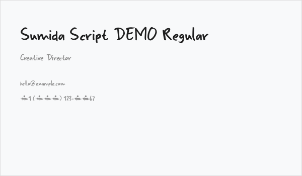 Sumida Script DEMO Regular Business Card