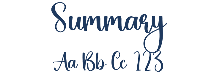 Summary Font Preview