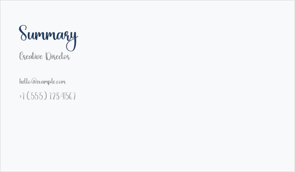 Summary Business Card