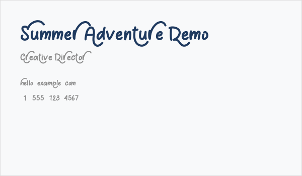 Summer Adventure Demo Business Card