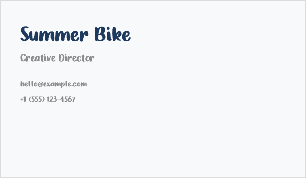 Summer Bike Business Card