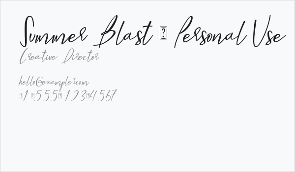 Summer Blast - Personal Use Business Card