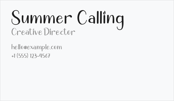 Summer Calling Business Card