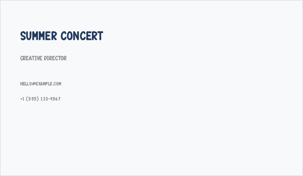 Summer Concert Business Card