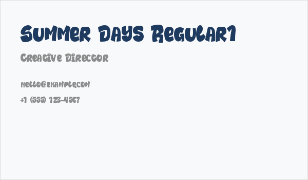Summer Days Regular1 Business Card
