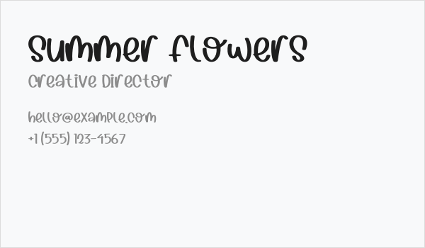 Summer Flowers Business Card