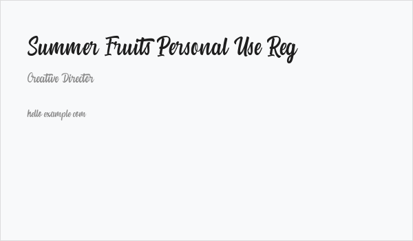 Summer Fruits Personal Use Reg Business Card