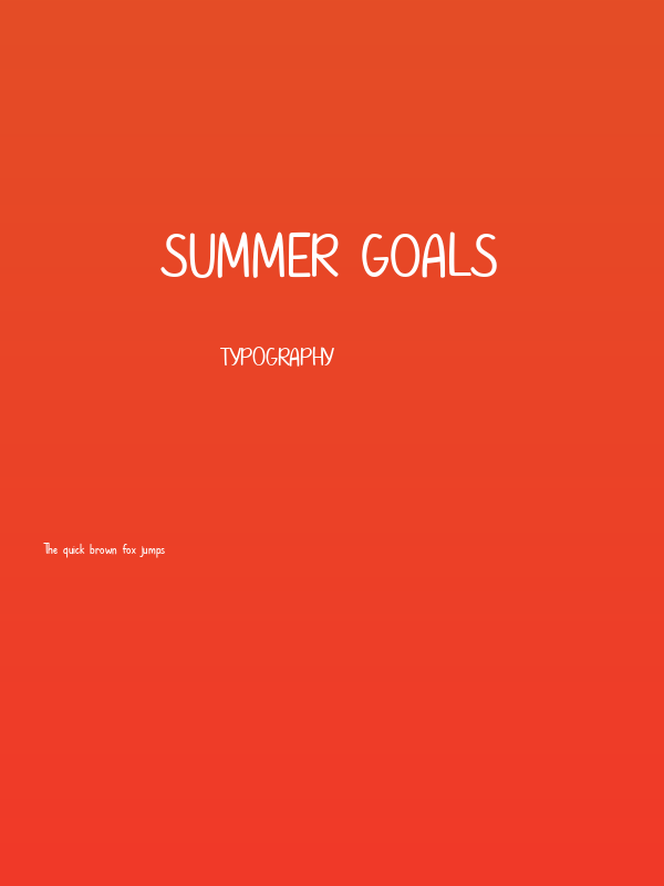 Summer Goals Poster