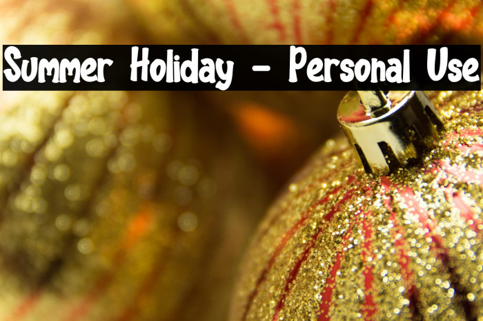 Summer Holiday - Personal Use Example 1