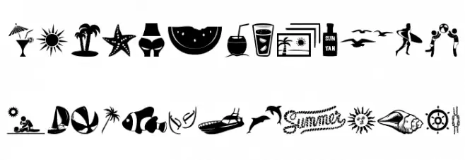 Summer Icons फ़ॉन्ट अपरकेस