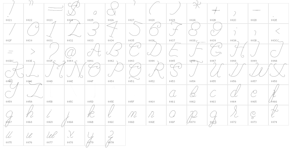 Summer Linen Character Map