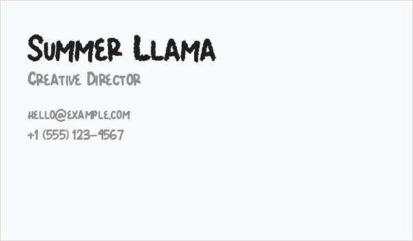 Summer Llama Business Card