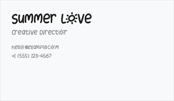 Summer Love Business Card