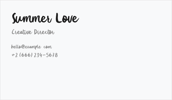 Summer Love Business Card