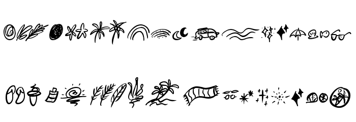 Summer Lovers Dingbat Font LOWERCASE