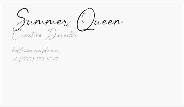 Summer Queen Business Card