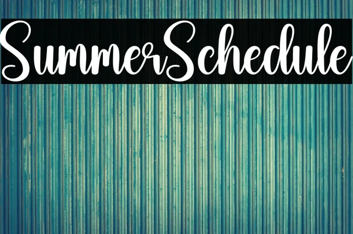 Summer  Schedule Example 2