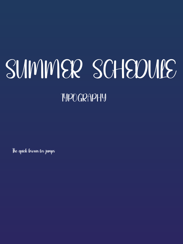 Summer Schedule Poster