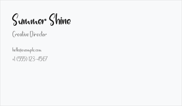 Summer Shine Business Card