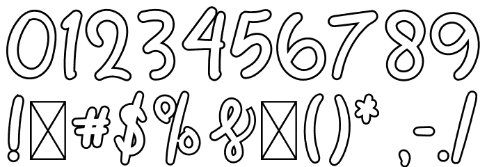 Summer Special Strok Stroke Line Font OTHER CHARS