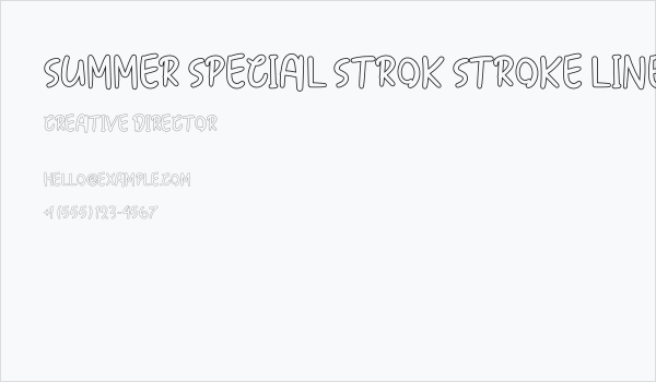 Summer Special Strok Stroke Line Business Card