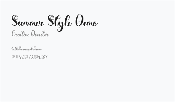 Summer Style Demo Business Card