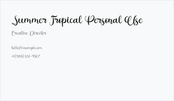 Summer Tropical Personal Use Business Card