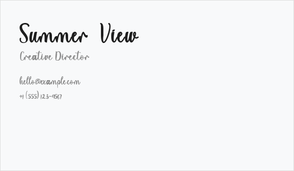 Summer  View Business Card