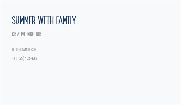 Summer With Family Business Card