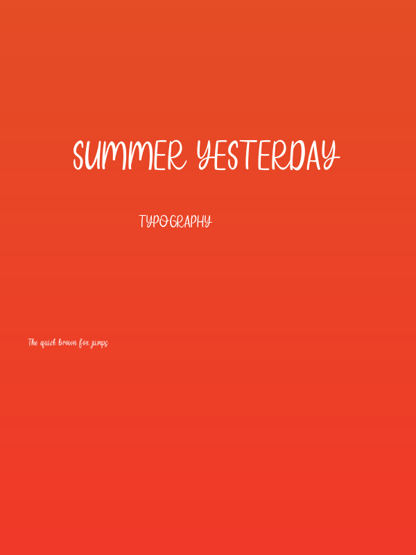 Summer Yesterday Poster